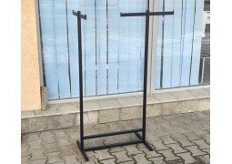 Подвійна підлогова стійка для одягу чорна матова 1330×670×400 мм